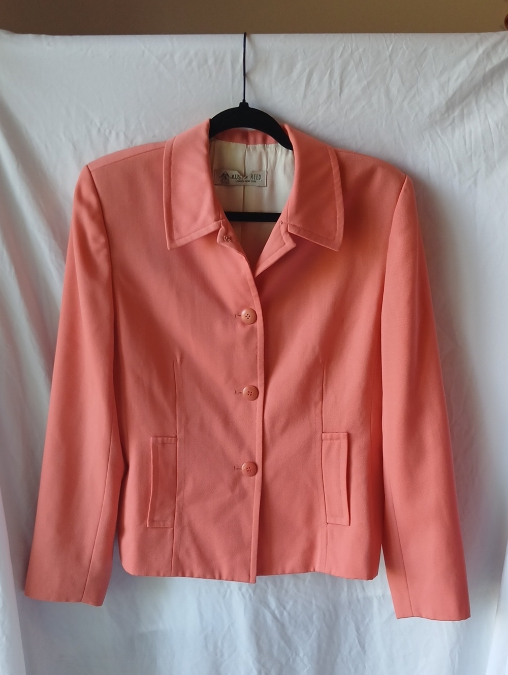 Austin Reed Vintage Peach Coral  Structured Blazer